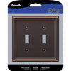 Amerelle Chelsea Aged Bronze 2 gang Stamped Steel Toggle Wall Plate 1 pk