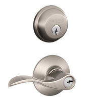 Schlage Accent Satin Nickel Lever and Single Cylinder Deadbolt 1-3/4 in.