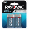 Rayovac High Energy 9-Volt Alkaline Batteries 2 pk Carded