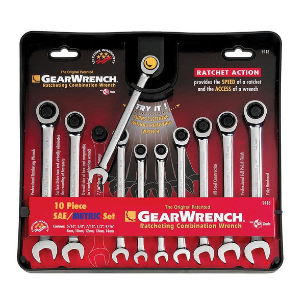 GearWrench 12 Point Metric and SAE Ratcheting Combination Wrench