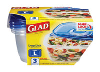 Glad 64 oz Clear Food Storage Container Set 3 pk