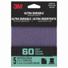 3M Ultra Durable 5.5 in. L x 4.5 in. W 60 Grit Aluminum Oxide Sanding Sheet 5 pk