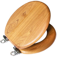 Design House Dalton Round Oak Wood Closed Front Toilet Seat 14.6 L x 2.3 H x 16.9 W in.