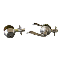 Design House Stratford Wave Satin Nickel Entry Lever and Deadbolt Set 1-3/4 in.