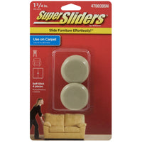 SuperSliders Plastic Self Adhesive Protective Pad Beige Round 1-3/4 in. W X 1-3/4 in. L 4 pk