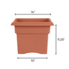 Bloem Terracotta Clay Resin UV-Resistant Square Veranda Planter 11 H in.