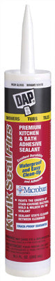 DAP Kwik Seal Plus White Siliconized Latex Kitchen and Bath Sealant and Adhesive 10.1 oz. (Pack of 12)