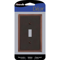 Amerelle Metro Aged Bronze 1 gang Die-Cast Metal Toggle Wall Plate 1 pk