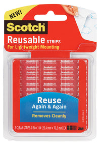 3M R101 1" X 3" Reusable Mounting Strips (Pack of 12)