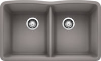 Diamond Equal Double Bowl - Metallic Gray