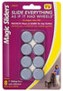 Magic Sliders Gray 1 in. Adhesive Plastic Sliding Discs 8 pk