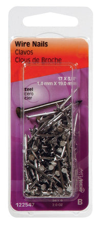 Hillman 3/4 in. L Wire Brite Steel Nail Smooth Shank Flat (Pack of 6)