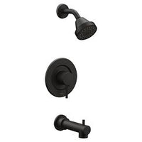 Matte black Posi-Temp(R) tub/shower