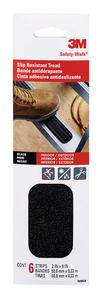 3M Black Anti-Slip Tape 2 in. W x 9 in. L 6 pk (Pack of 12)