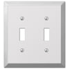 Amerelle Century Polished Chrome 2 gang Stamped Steel Toggle Wall Plate 1 pk