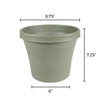 Bloem TerraPot 7 in. H X 8 in. D Resin Planter Living Green