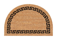 DeCoir 24 in. L X 36 in. W Tan/Black Half-Round Greek Key Door Mat