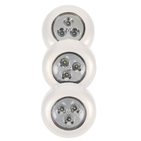 Fulcrum Light It! White Battery Powered LED Puck Light 3 pk