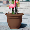 Bloem Chocolate Resin UV-Resistant Bell Ariana Planter 8.5 H x 10 Dia. in.