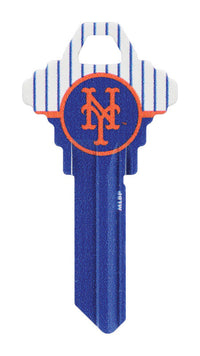 Hillman New York Mets Painted Key House/Office Universal Key Blank Single (Pack of 6).