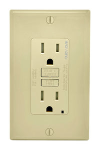 Leviton Decora 15 amps 125 V Ivory AFCI/GFCI Dual Function Outlet 5-15R 1 pk