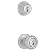 Kwikset Cove Brushed Entry Knob and Single Cylinder Deadbolt KW1 2-3/4 in.