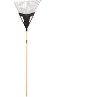 UnionTools 64.63 in. 22 Tine Steel Leaf Rake Wood Handle