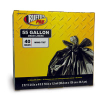 Ruffies 55 gal Drum Liners Wing Ties 40 pk 1.5 mil