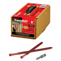 FastenMaster FrameFast No. 12 Star Flat Trim Head Red Structural Screws 6 in. L