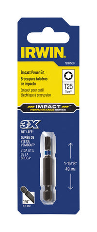 Irwin Impact Performance Series Torx T25 X 1-15/16 in. L Power Bit S2 Tool Steel 1 pk