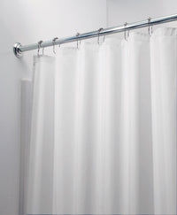 iDesign 72 in. H X 72 in. W White Solid Shower Curtain Liner Polyester