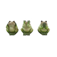 Meadow Creek Ceramic Green 7.87 in. Terra Cotta Frog Garden Statue (Pack of 6)