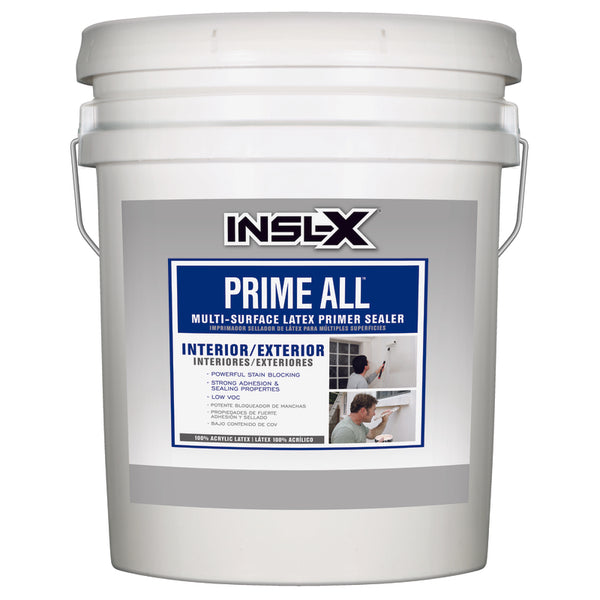 INSL-X Prime All White Flat Water-Based Acrylic Latex Multi-Surface Primer  Sealer 5 gal.