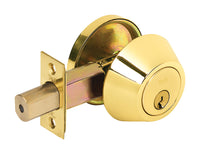 Tell Bright Brass Steel Single Cylinder Deadbolt