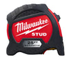 Milwaukee  STUD  25 ft. L x 1-5/16 in. W Magnetic  Tape Measure  Black/Red  1 pk