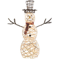 Sienna LED White 3D Wire Snowman 4 ft. Yard Decor