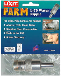 Farm Water Nipple Valve, Stainless Steel