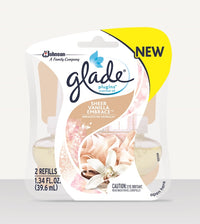 Glade Plug-Ins Sheer Vanilla Embrace Scent Air Freshener Refill 1.34 oz Liquid (Pack of 6).