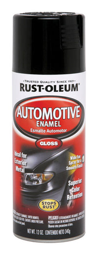 Rust-Oleum Automotive Gloss Black Enamel Spray Paint 12 oz (Pack of 6).