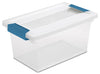 Sterilite Clear Medium Clip Box with Blue Aquarium Latches 11 L x 5.4 H x 6.6 W in. (Pack of 4)