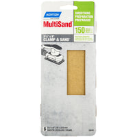 Norton MultiSand 9 L x 3-2/3 W 150 Grit Aluminum Oxide Sanding Sheet 6 pk