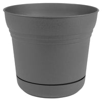 Bloem 10 in. Dia. Polyresin Ariana Planter Charcoal