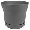 Bloem 10 in. Dia. Polyresin Ariana Planter Charcoal