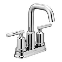 Chrome two-handle high arc bathroom faucet