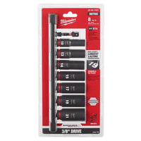 Milwaukee 3/8 in. drive Metric 6 Point Socket Set 8 pc