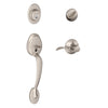 Schlage Plymouth, Accent Satin Nickel Entry Handleset 1-3/4 in.