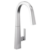 Chrome one-handle high arc pulldown kitchen faucet