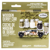 Testors Wooden Derby Car Assorted Water-Based Acrylic Paint Set Exterior and Interior 0.25 oz (Pack of 4)