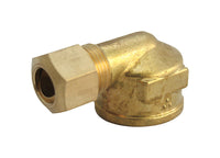 JMF 3/8 in. Compression x 1/4 in. Dia. FPT Yellow Brass Elbow (Pack of 5)