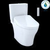 TOTO WASHLET+®  Aquia IV Two-Piece Elongated Dual Flush 1.28 and 0.8 GPF Toilet and Contemporary WASHLET S550e Bidet Seat, Cotton White - MW4463056CEMG#01